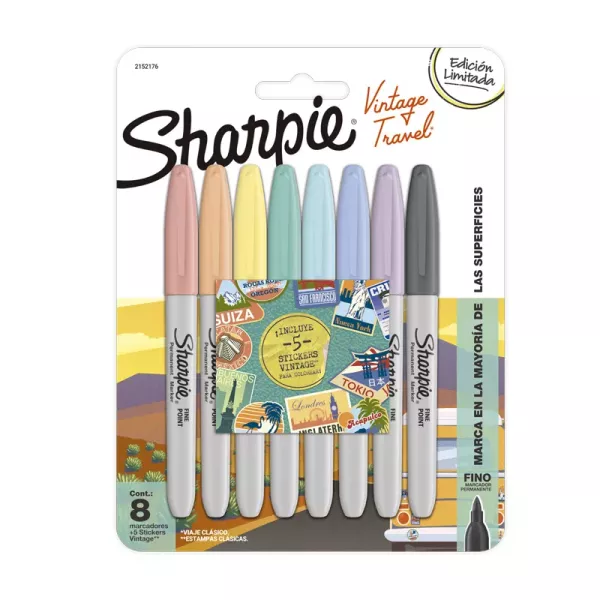 SET MARCADORES VINTAGE SHARPIE FINO X 8U