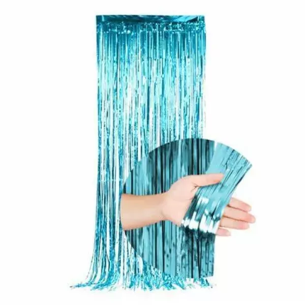 CORTINAS METALIZADAS 2MT X 90CM TURQUESA