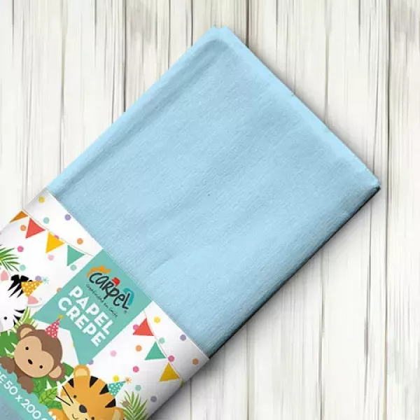 PAPEL CREPE CELESTE PASTEL CARPEL 50X200 CM
