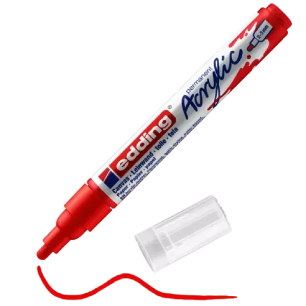 MARCADOR EDDING 5100 ACRILICO MEDIO ROJO SEÑAL