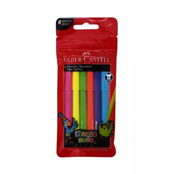 MARCADOR FIESTA NEON FABER CASTELL X 6U