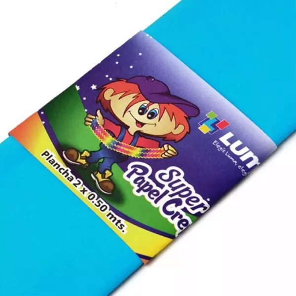 PAPEL CREPE LUMA CELESTE 50X200 CM