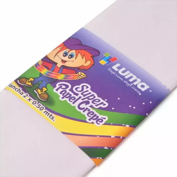 PAPEL CREPE LUMA BLANCO 50X200 CM