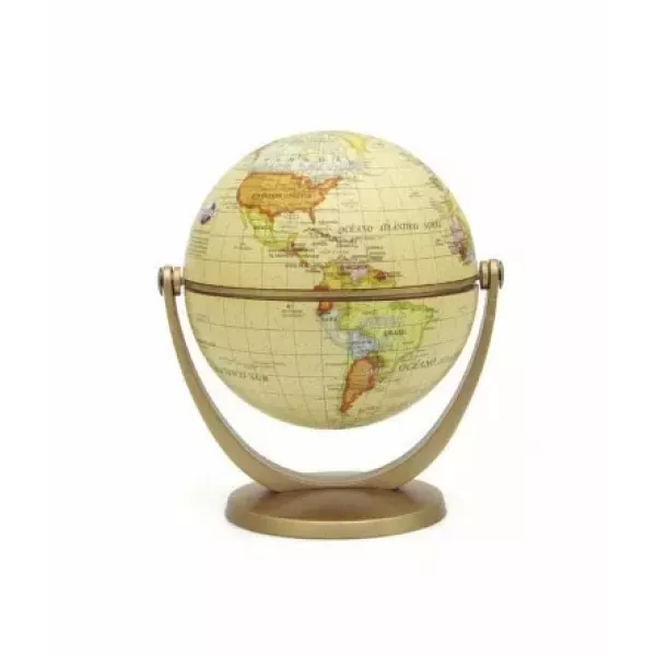 GLOBO TERRAQUEO BASE PLASTICO 10CM ANTIGUO