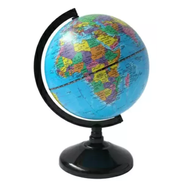 GLOBO TERRAQUEO BASE PLASTICO 14CM POLITICO