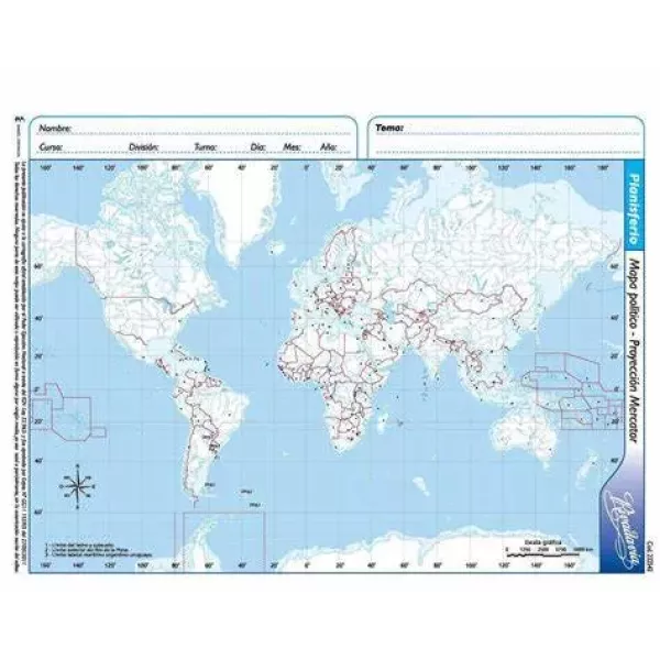 MAPA POLITICO RIVADAVIA OF. PLANISFERIO