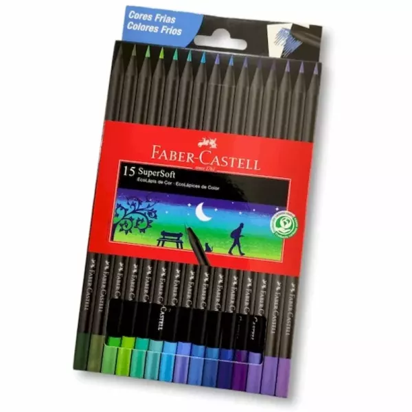 LAPIZ COLOR FABER CASTELL SUPER SOFT X 15U FRIOS