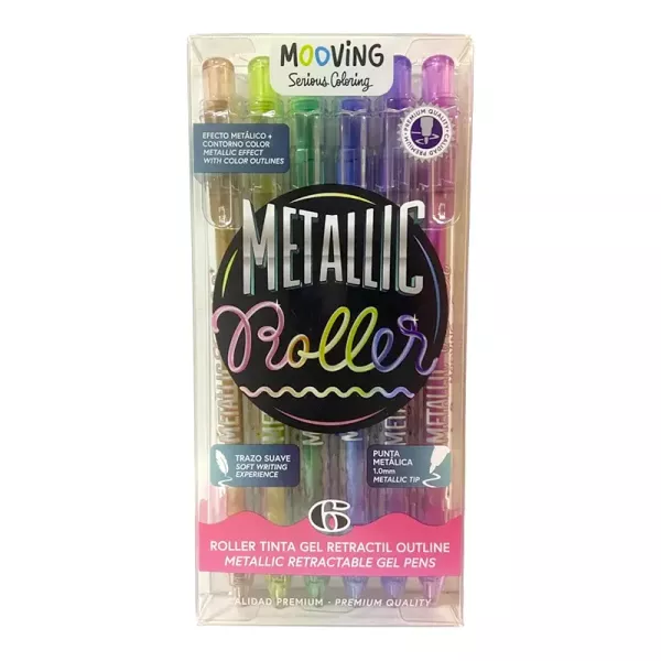 ROLLER MOOVING RETRACTIL GEL METALLIC X 6U (3081306)