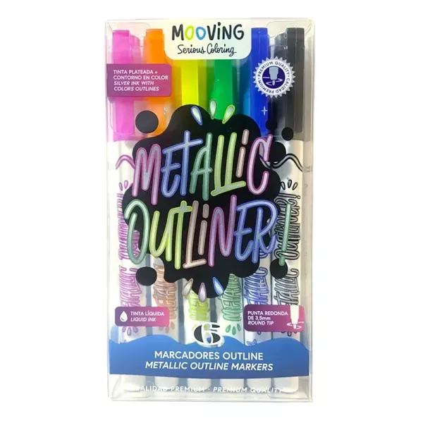 MARCADOR MOOVING METALICOS OUTLINER X 6U (3022006)