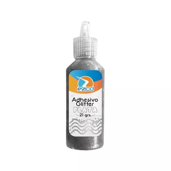 ADHESIVO EZCO GLITTER GLUE PLATA 21G