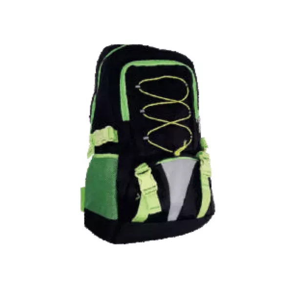 MOCHILA UTIL UNO NE/VER C/BOLS FRENTE Y LAT (URB-01)