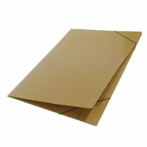 CARPETA 3 SOLAPAS OF. C/ELAST. CARTON MARRON