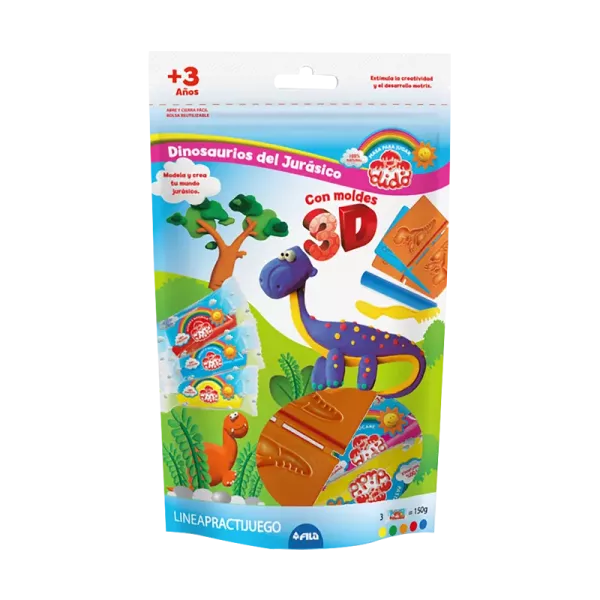 SET DIDO DINOSAURIOS JURASICO MASAS + MOLDES + HERRAM.