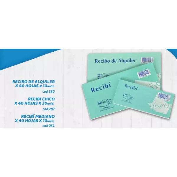 TALONARIO RECIBO MEDIANO X 40 H.