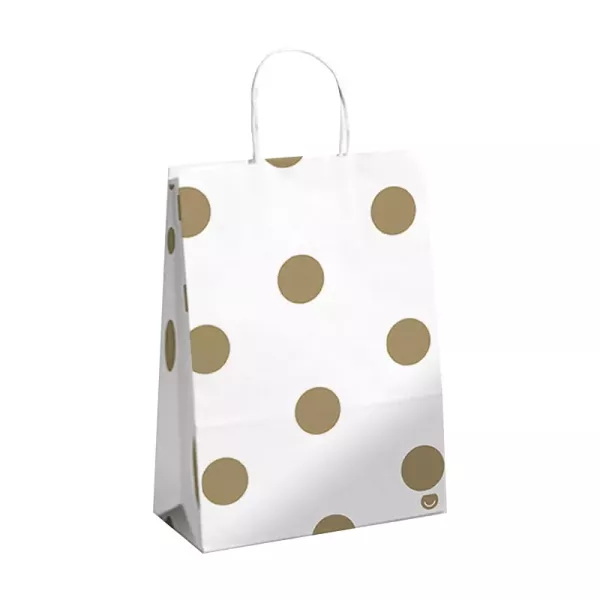 BOLSA ROMIPACK 14X8X20 GOLDEN DOTS