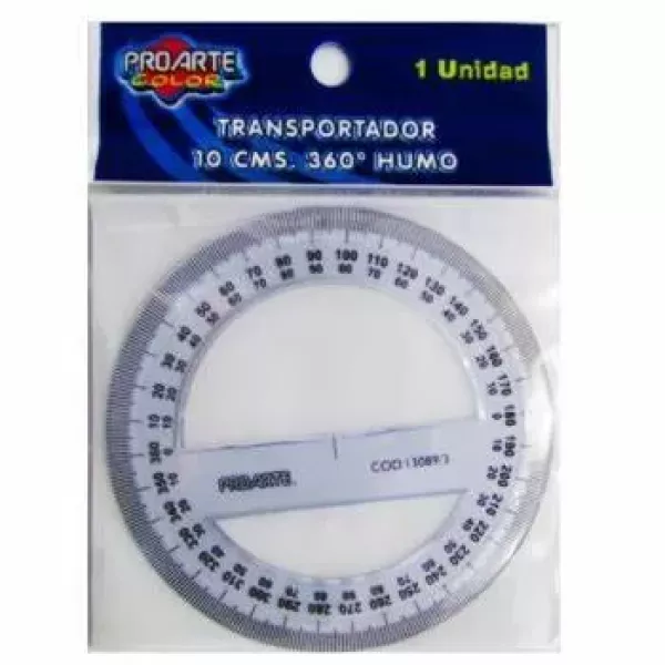 TRANSPORTADOR ACRILICO PROARTE 10CM 360º