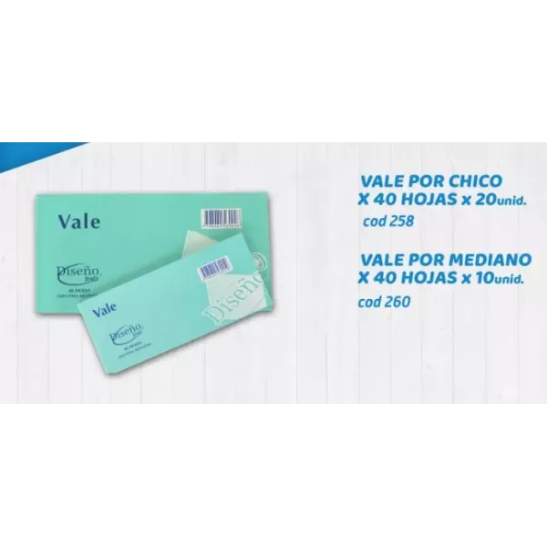 TALONARIO VALE CHICO X 40 H.