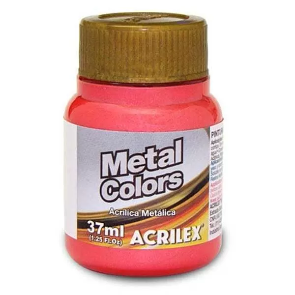 PINTURA ACR. METAL ACRILEX 37ML ROJO 555