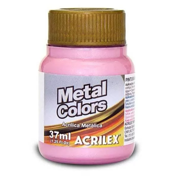 PINTURA ACR. METAL ACRILEX 37ML ROSA 537