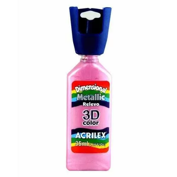 PINTURA DIM. 3D METAL ACRILEX 35ML FUCSIA 804