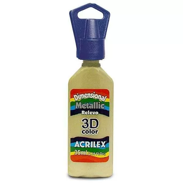 PINTURA DIM. 3D METAL ACRILEX 35ML ORO