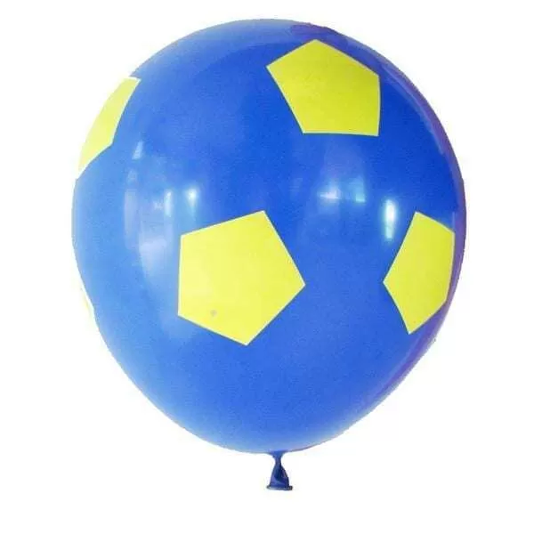 GLOBO BOMBUCHA 12 x 10u FUTBOL AZUL/AMAR.
