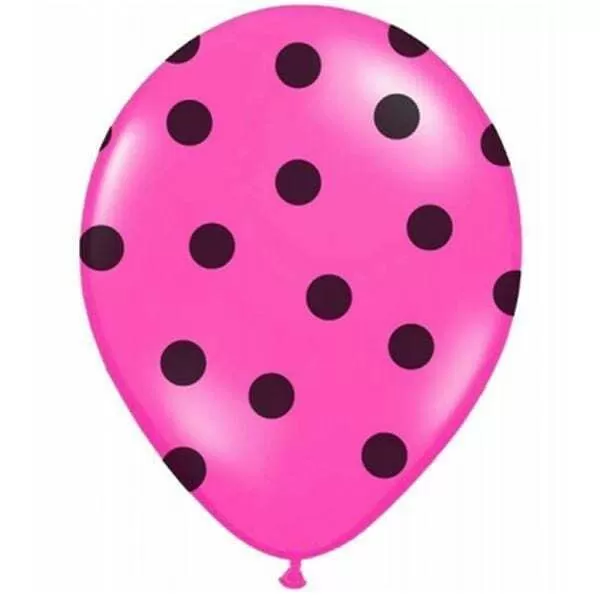 GLOBO BOMBUCHA 12 x 10u FUCSIA LUNAR NEGRO