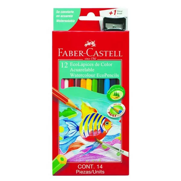 LAPIZ ACUARELABLE FABER CASTEL LARGO X 12U + SAC.