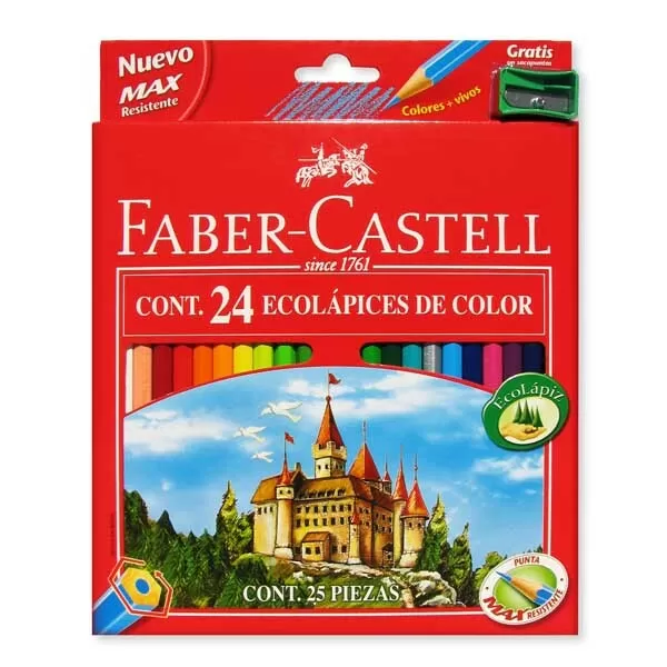LAPIZ COLOR FABER CASTEL LARGO X 24U + 2 GR.