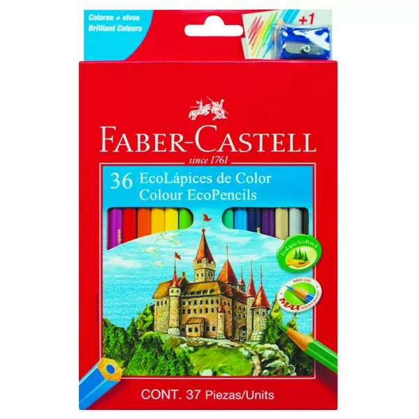 LAPIZ COLOR FABER CASTEL LARGO X 36U + SAC.