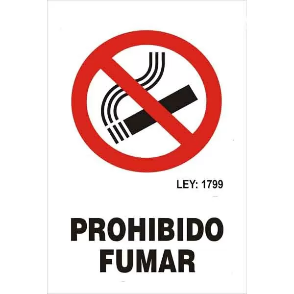 CARTEL PVC PROHIBIDO FUMAR
