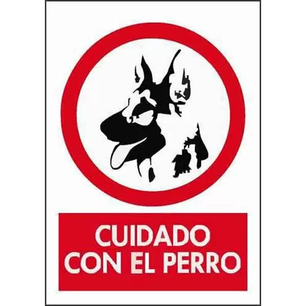 CARTEL PVC CUIDADO CON EL PERRO