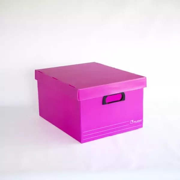 CAJA PLAST. PLANA FUCSIA 455X355X255