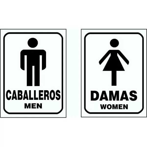 CARTEL PVC SILUETA BAÑO