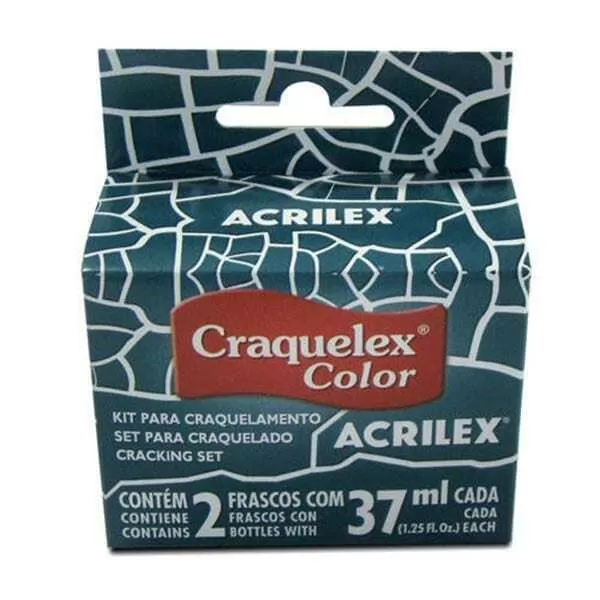 SET CRAQUELADOR ACRILEX 2U X 37ML AZ. T.