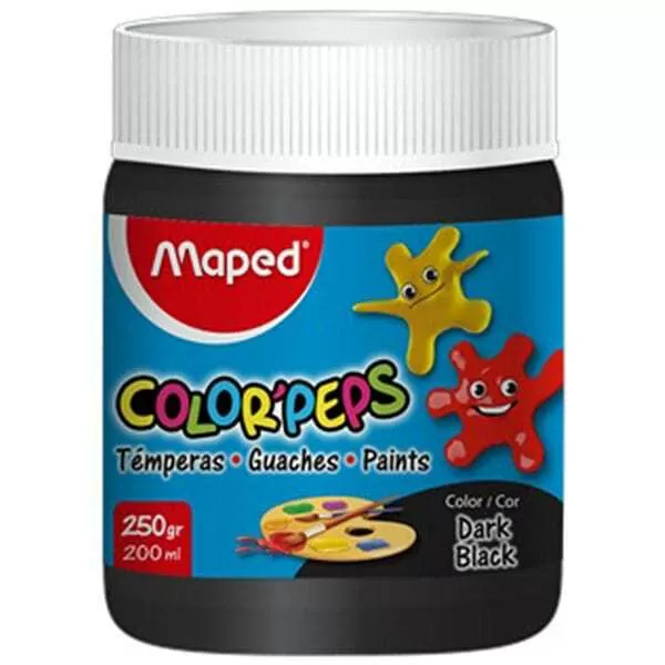TEMPERA COLORPEPS POTE 250G NEGRO OS.