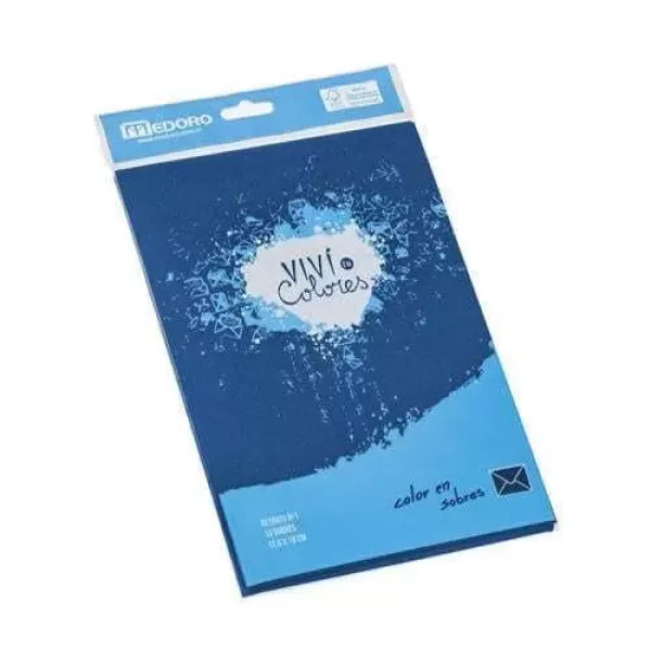 SOBRE MEDORO AZUL 125X190 X 10U