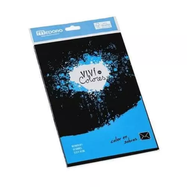 SOBRE MEDORO NEGRO 125X190 X 10U