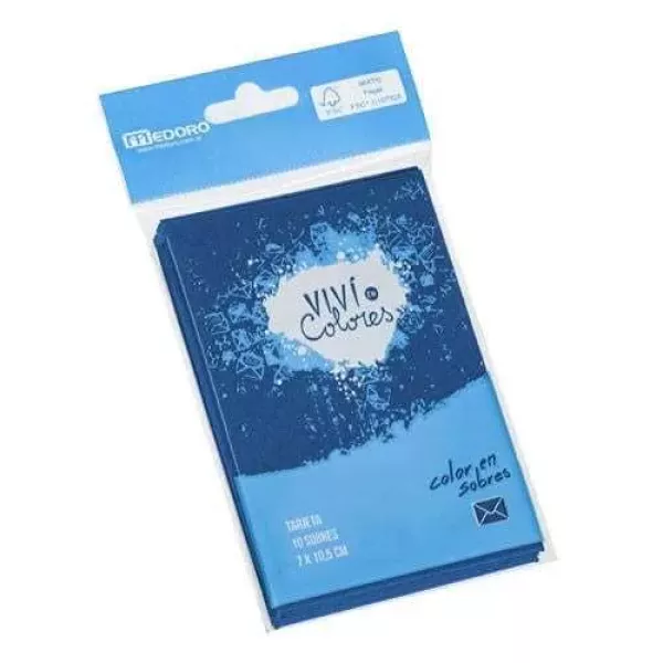 SOBRE MEDORO AZUL 70X105 X 10U