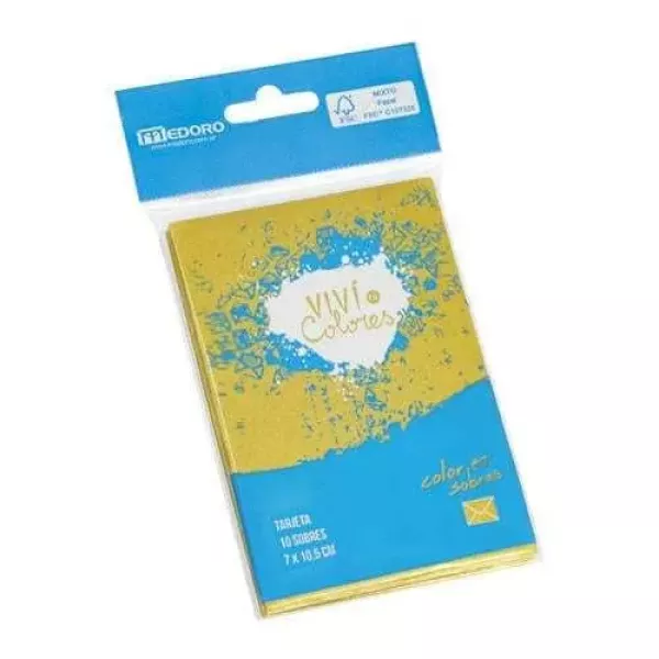 SOBRE MEDORO ORO 70X105 X 10U