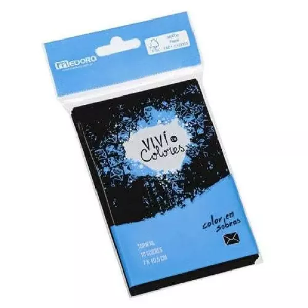 SOBRE MEDORO NEGRO 70X105 10U