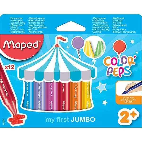 LAPIZ DE CERA COLORPEPS WAX JUMBO X 12U