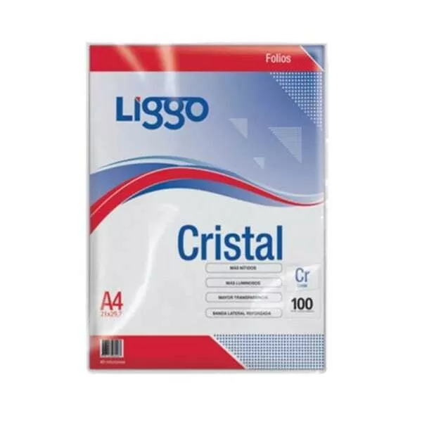 FOLIO CRISTAL A4 LIGGO X 100U (40MIC)