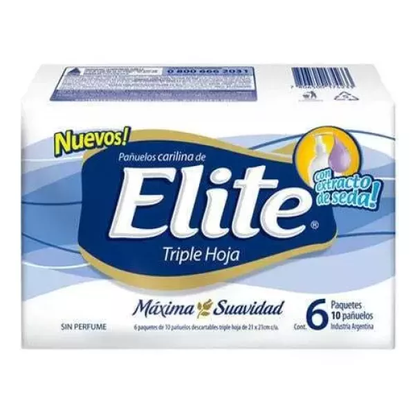 PAÑUELOS CARILINA ELITE 6PAQ. X 10U (5489)