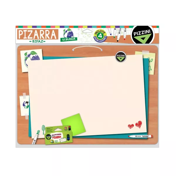 PIZARRA PIZZINI BIFAZ A4 C/MARCADORES