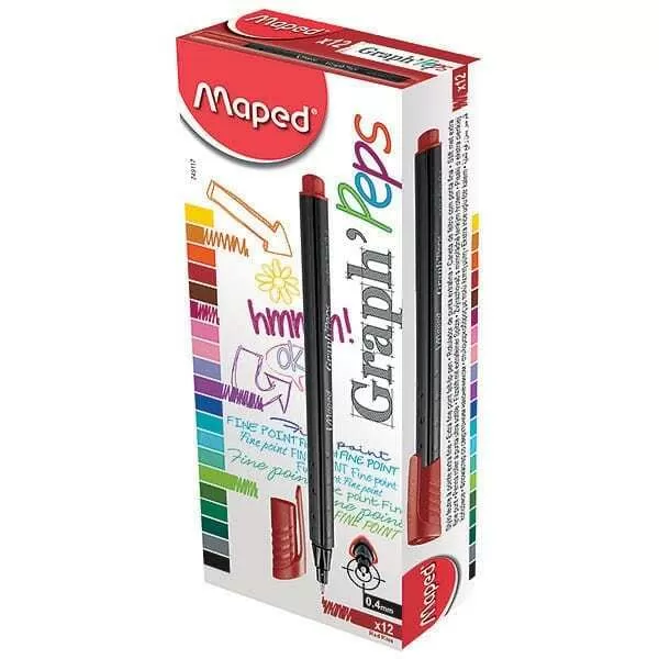 ROTULADOR FINO GRAPH PEPS 0.4MM ROJO