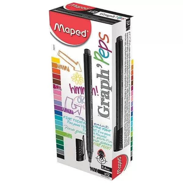 ROTULADOR FINO GRAPH PEPS 0.4MM NEGRO