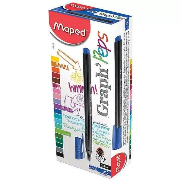 ROTULADOR FINO GRAPH PEPS 0.4MM AZUL
