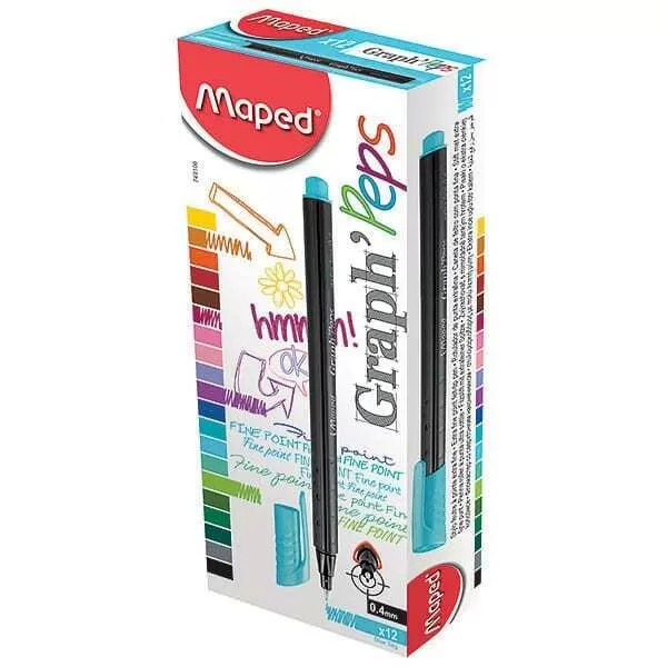 ROTULADOR FINO GRAPH PEPS 0.4MM CELESTE