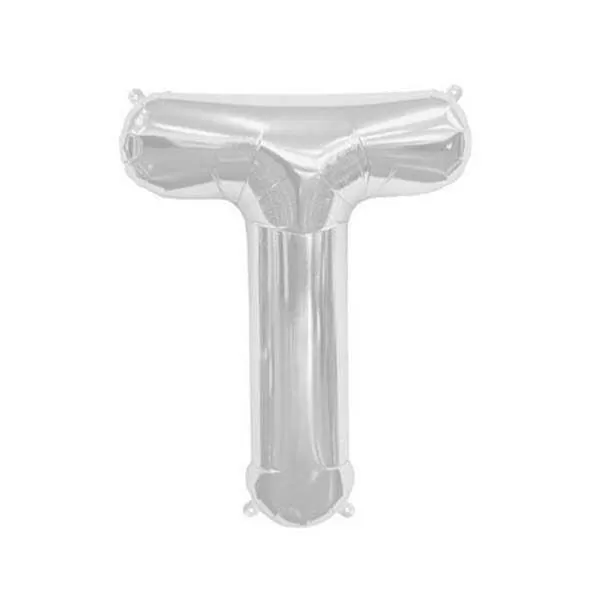 GLOBO LETRA T PLATA METAL 14